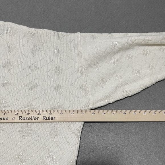 Vintage 80s Area by Tag Sweater Large Off White Acrylic Rayon Blend Made in USA - Picture 7 of 8